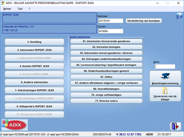 11-1.1 Menu annexe IPP NL BABP menu